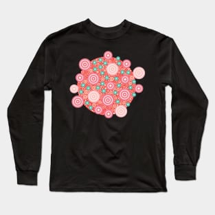 Aztec Warrior Pattern Burst v4 Circle Design Long Sleeve T-Shirt